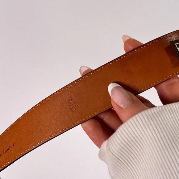 Trafalgar Men’s Dress Belt Easton Cortina Leather Brown Size 40 - Picture 9 of 15